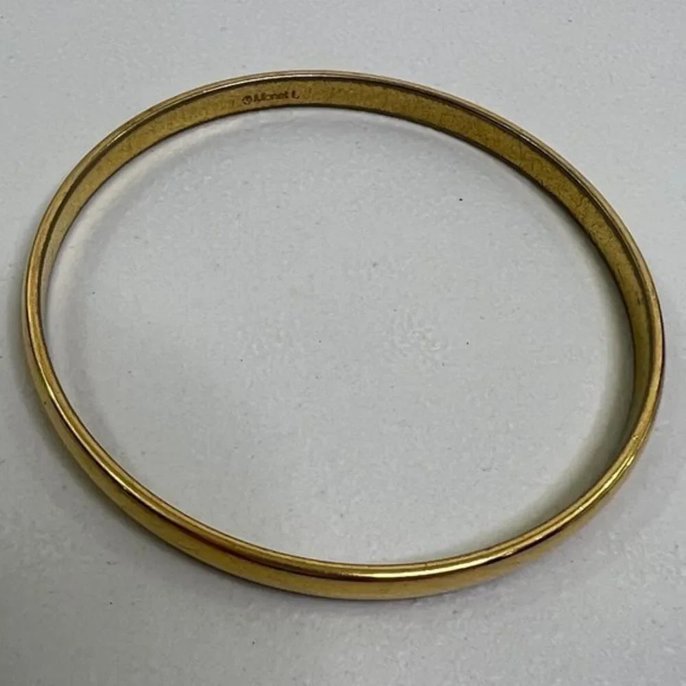 Monet Bangle Large Gold Tone Thin Dainty Basic Classic Vintage Timeless